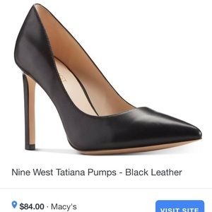 Black Leather Nine West Pumps